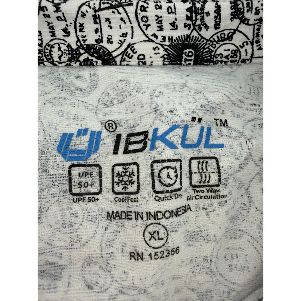 IBKUL Antique Stamp Golf Resort Polo Mens XL Logo UPF 50+ Cooling Shirt - Picture 7 of 8